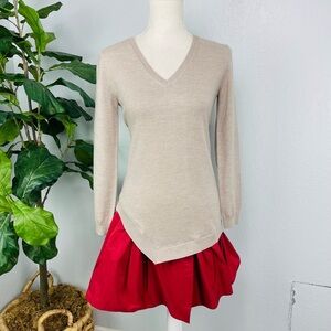 Carven Brown Wool Sweater Layered Dress